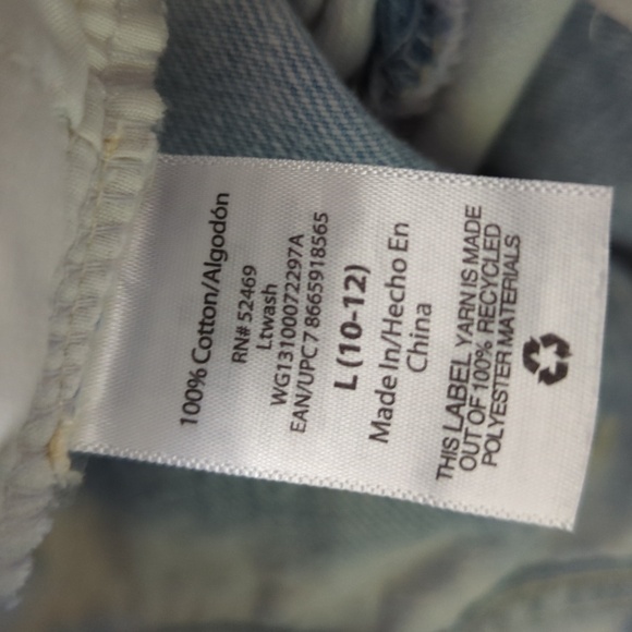 Wonder Nation Lightly Distressed Acid Wash Capri Jeans Wide Leg Girls L 10-12 - Picture 5 of 6